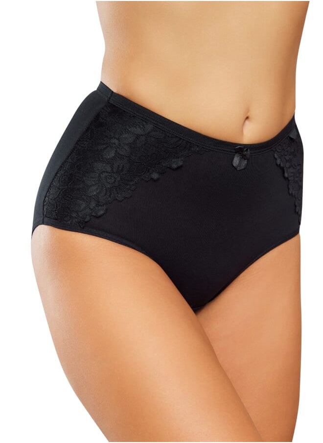 Every Woman Knows Womens Mid-Coverage Lacy Underwear Cotton Underwear for Ladies Soft Briefs 3 Pack  - Image 3