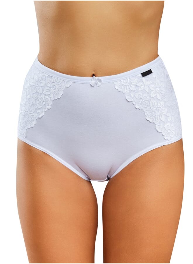 Every Woman Knows Womens Mid-Coverage Lacy Underwear Cotton Underwear for Ladies Soft Briefs 3 Pack  - Image 2