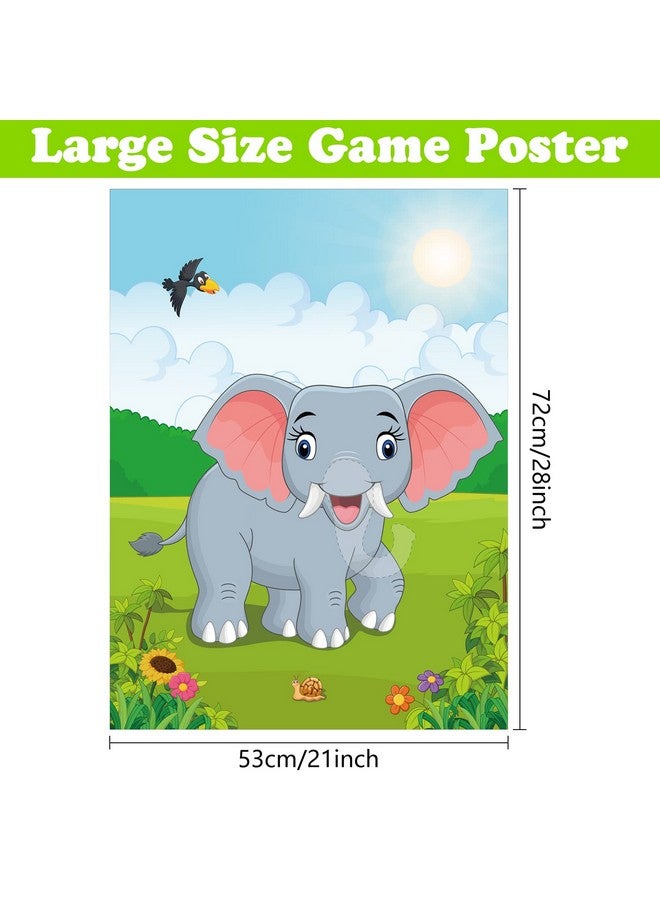 PLULON Pin The Nose On The Elephant Party Game With Elephant Nose Stickers For Kids Birthday Party Supplies, Animal Party Carnival Party Supplies - Image 2