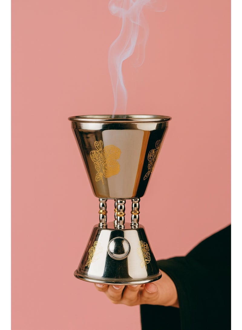 Home Master gold and silver steel electric incense burner - Image 2