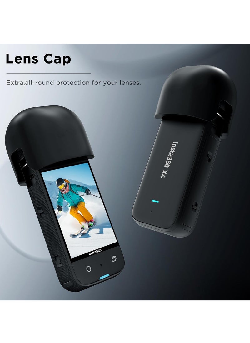 حافظة حماية لكاميرا Insta 360 X4 مع غطاء عدسة لكاميرا Insta 360 X4 لملحقات كاميرا Insta 360 X4، مجموعة ملحقات حماية الكاميرا من السيليكون لكاميرا Insta360 X4، حماية شاملة لحقيبة Insta 360 X4