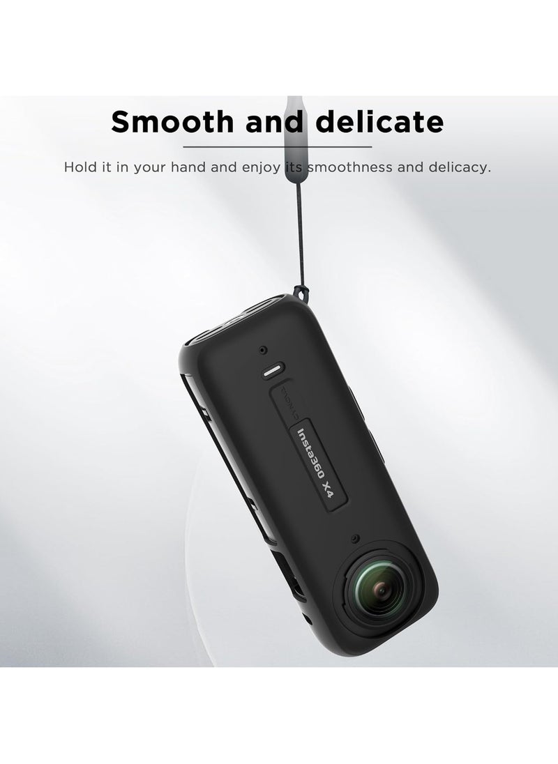 حافظة حماية لكاميرا Insta 360 X4 مع غطاء عدسة لكاميرا Insta 360 X4 لملحقات كاميرا Insta 360 X4، مجموعة ملحقات حماية الكاميرا من السيليكون لكاميرا Insta360 X4، حماية شاملة لحقيبة Insta 360 X4