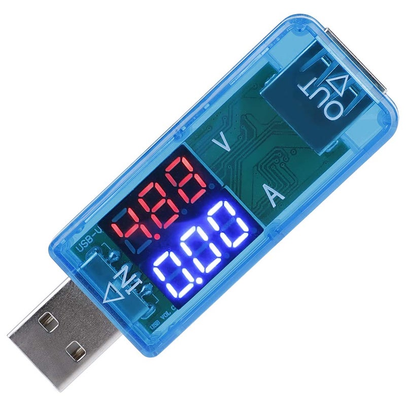 جهاز FTVOGUE لقياس الجهد الكهربائي عبر منفذ USB، هيكل من مادة ABS، يقوم بالكشف الفوري عن الجهد والتيار والطاقة، مصمم بحجم صغير للاستخدام مع بطاريات الهواتف المحمولة وأجهزة الشحن (اللون الأزرق) - Image 5