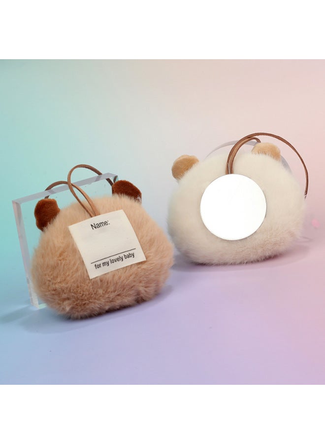 Lovable Capibala Pendant Capybara Doll Accessories Mobile Phone Case Clothing Bag Decorative Claw Machine Doll Small Gift-Specifications:Pink Card Leather (round Mirror On The Back)  - Image 4