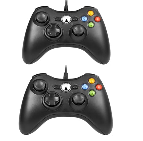 Lyyes Wired Controller for Xbox 360, Wired Controller Compatible with Xbox 360/Slim and PC Windows, 2 Pack - Image 1