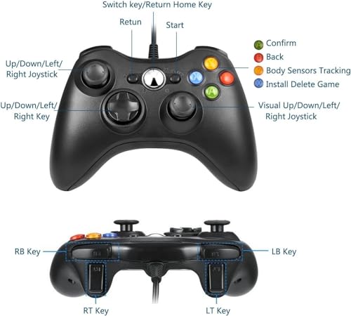 Lyyes Wired Controller for Xbox 360, Wired Controller Compatible with Xbox 360/Slim and PC Windows, 2 Pack - Image 3