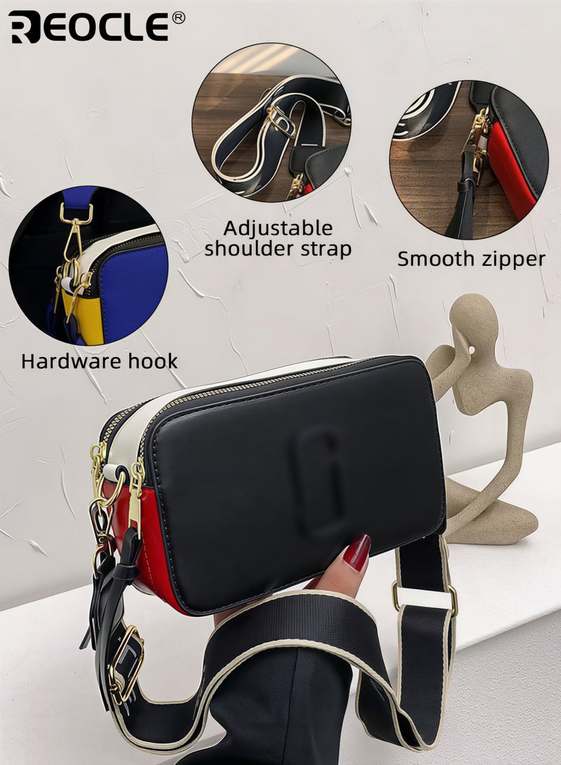 REOCLE Women's Crossbody Bag  Shoulder Bag with Adjustable Wide Strap Square Camera Crossbody Purse HandBag Simple Trendy Small Shoulder Bag - Image 4