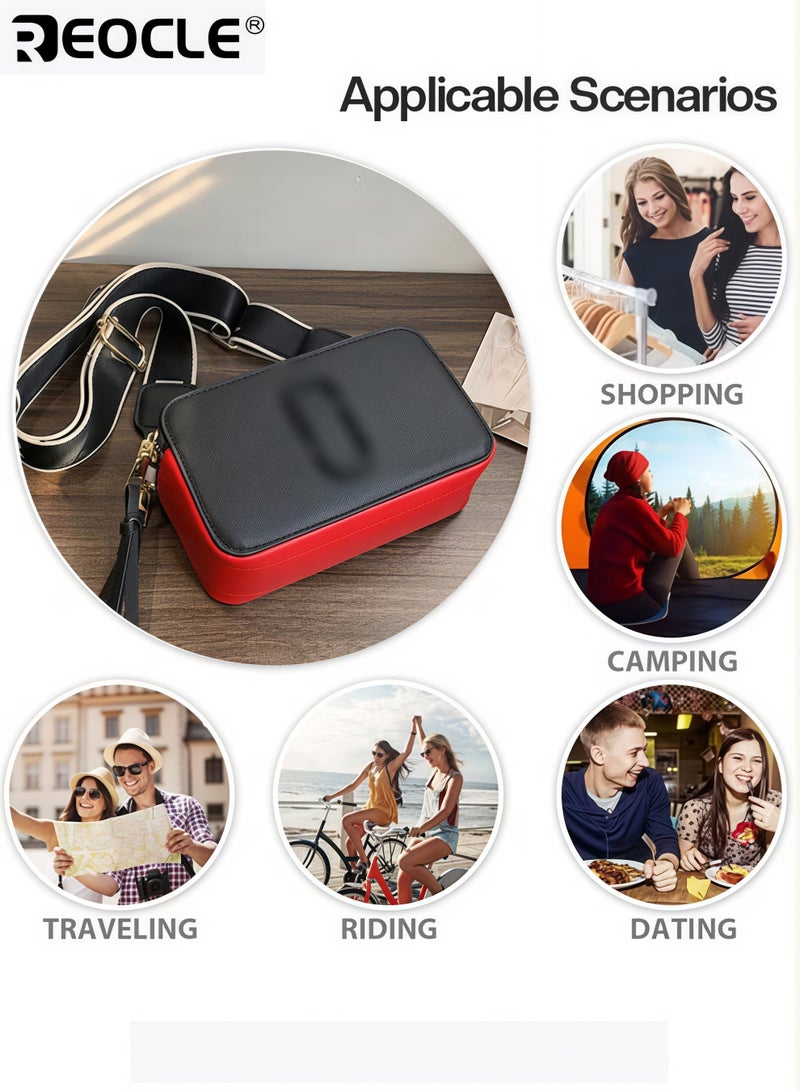 REOCLE Women's Crossbody Bag  Shoulder Bag with Adjustable Wide Strap Square Camera Crossbody Purse HandBag Simple Trendy Small Shoulder Bag - Image 5