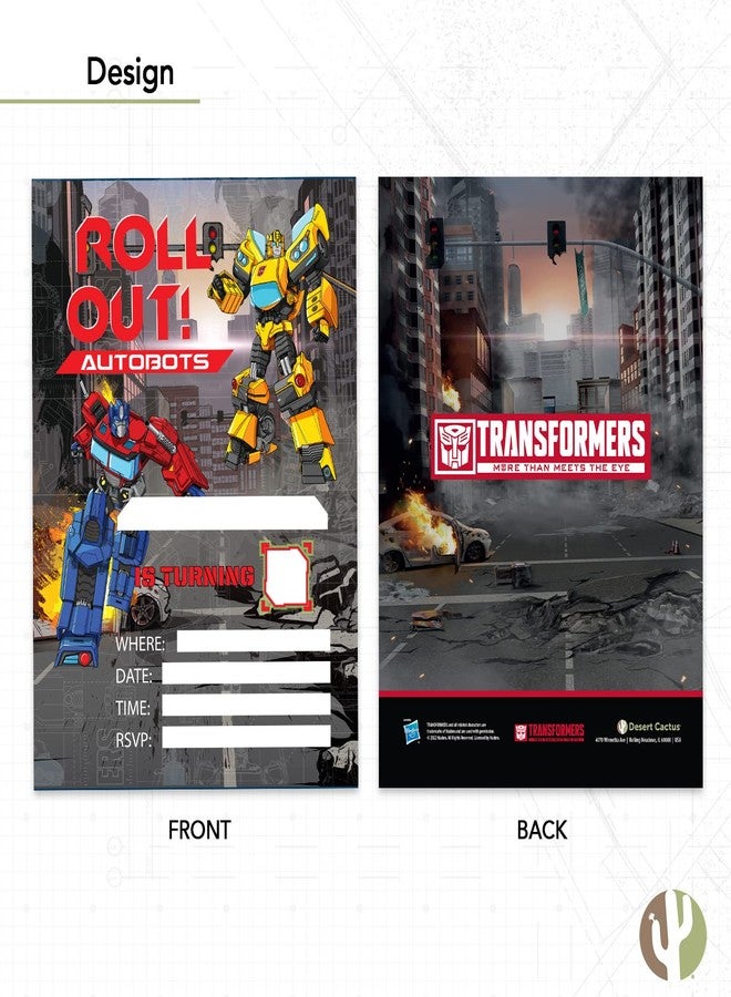 ديزرت كاكتوس بطاقات دعوة عيد ميلاد سعيد بتصميم صبار الصحراء من ترانسفورمرز، ١٠ بطاقات مع أظرف، مناسبة لحفلات الأولاد والبنات والأطفال (النمط ج) - Image 4