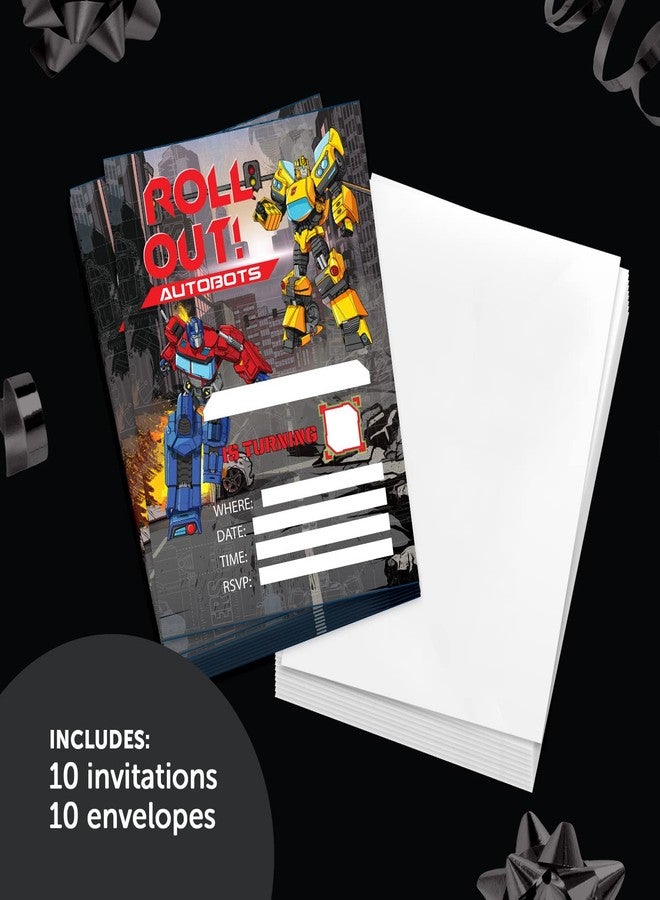 ديزرت كاكتوس بطاقات دعوة عيد ميلاد سعيد بتصميم صبار الصحراء من ترانسفورمرز، ١٠ بطاقات مع أظرف، مناسبة لحفلات الأولاد والبنات والأطفال (النمط ج) - Image 2