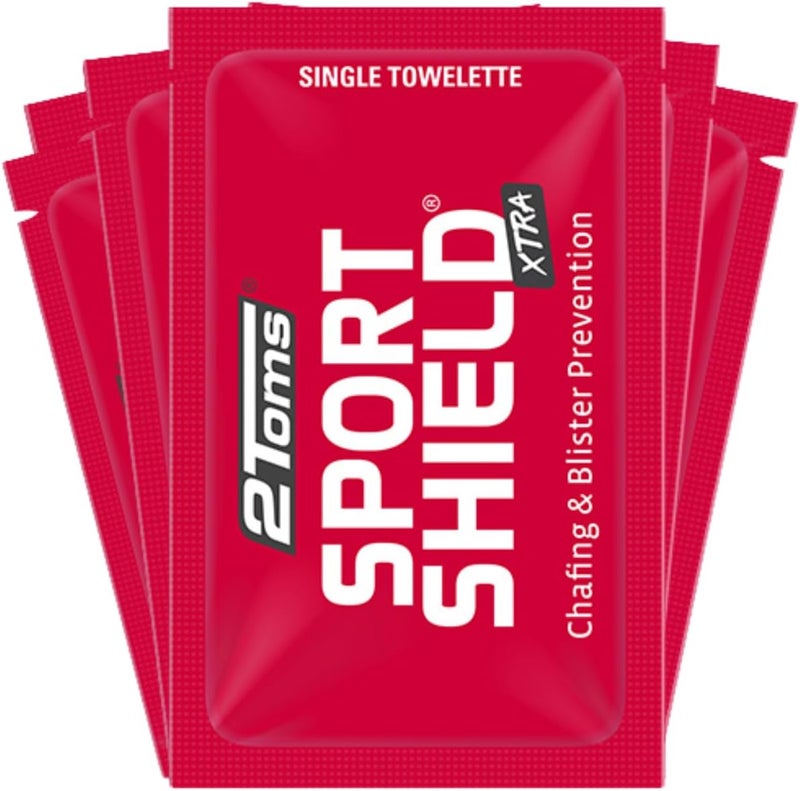 2Toms SportShield Xtra Soothing AllDay Anti Chafe Prevention Waterproof Protection from Thigh Chafing and Skin Irritation 6Pack Towelettes