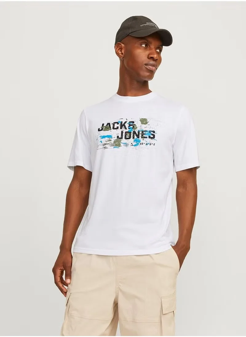 جاك اند جونز Jcooutdoor Logo Crew Neck T-Shirt