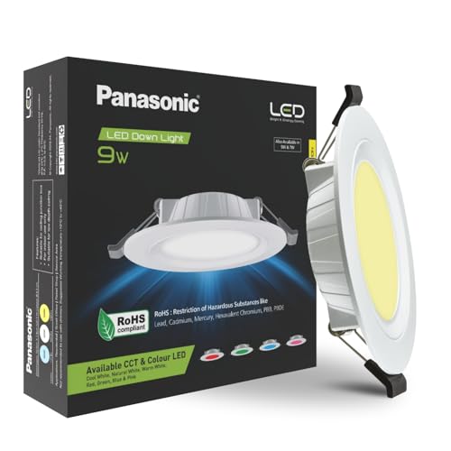 Panasonic 9 Watt LED Concealed Downlighter, LED Recessed Downlight, 85mm Cut Out, BIS & ROHS Certified, 4KV Surge Protection, Warm White Light (PDLM34093) - Image 1
