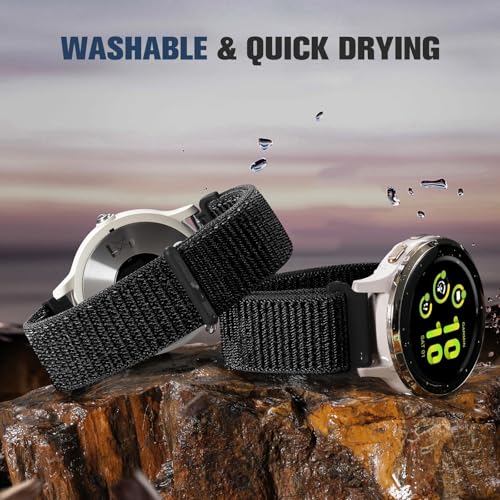 Dirrelo 20mm Nylon Band Compatible with Garmin Vivoactive 5 Watch Bands,Soft Quick Release Strap Breathable for Vivoactive 3/Vivoactive 6/Venu Sq/Sq 2/Sq Music/2 Plus,Approach S50/S40/S44/S70 42mm Women Men - Image 4
