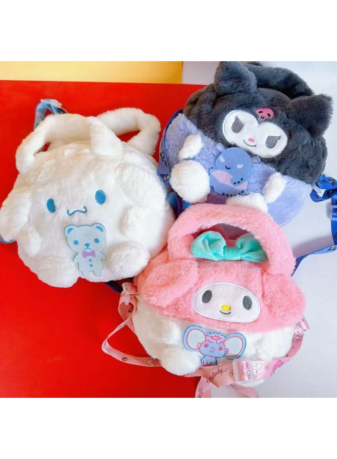 Sanrio Handbag Cartoon Kulomi Plush Toy Girl Handbag Doll Machine Doll Change Crossbody Bag-Specifications:Melody Shoulder Bag  - Image 2