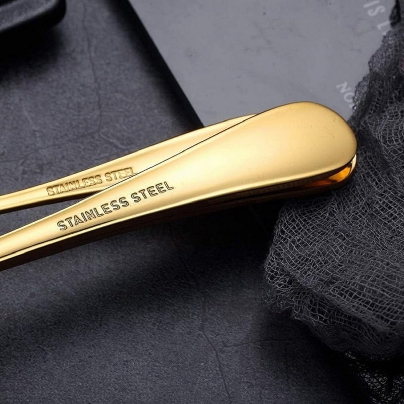 MOBDESK 20 Set of Golden Flatware Set Modern Tableware Cutlery for Home Restaurant Wedding Christmas Party Mirror Polished Dishwasher Safe BPA and Toxic Free Rust Resistant No deformations - Image 2