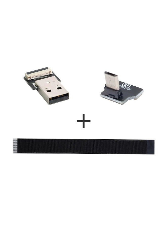 xiwai 0.2M Up Angled USB 2.0 Type-A Male to Micro USB 5Pin Male Data Flat Slim FPC Cable for FPV & Disk & Phone - Image 4