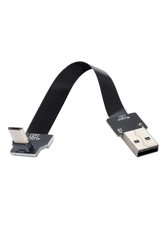 xiwai 0.2M Up Angled USB 2.0 Type-A Male to Micro USB 5Pin Male Data Flat Slim FPC Cable for FPV & Disk & Phone - Image 3