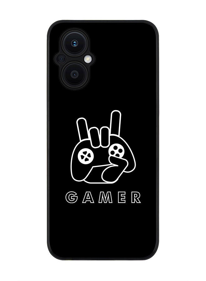 Stylizedd Rugged Black edge case for Oppo Reno7 Z  Slim fit Soft Case Flexible Rubber Edges Anti Drop TPU Gel Thin Cover - Gamer - Image 1