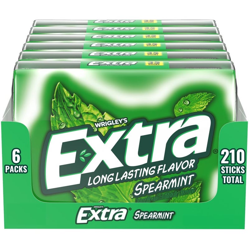 EXTRA Spearmint Sugar Free Chewing Gum, Bulk Gum Packs - 35 Sticks (Pack of 6) - Image 1