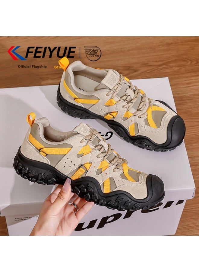 Feiyue Women's Sports Shoes Spring New Casual Thick-soled Hiking Shoes For Women Khaki Size 39