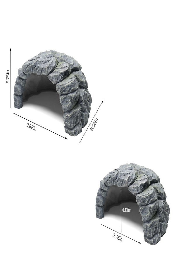 Repticircle Resin Reptile Hideout Cave,Natural Habitat Decor for Bearded Dragon, Leopard Gecko, Lizards & Turtles,Terrarium Tank Accessories,A - Large - Image 2