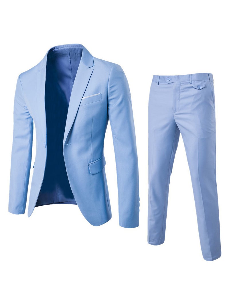 2024 Four Seasons New Fashion All-Match Business Solid Color Men'S Suit Suit Two-Piece Suit - Image 5