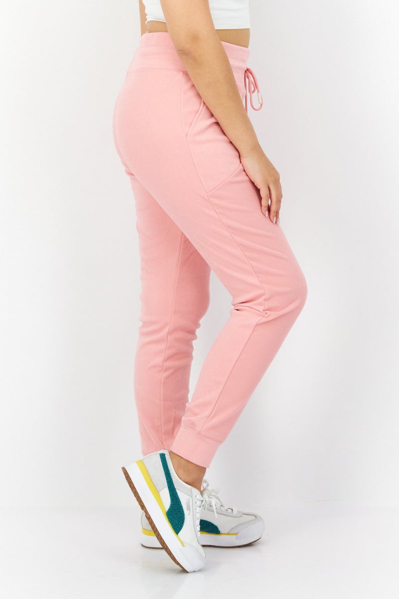 Bearpaw Women Plain Drawstring Sweatpants, Pink - Image 4