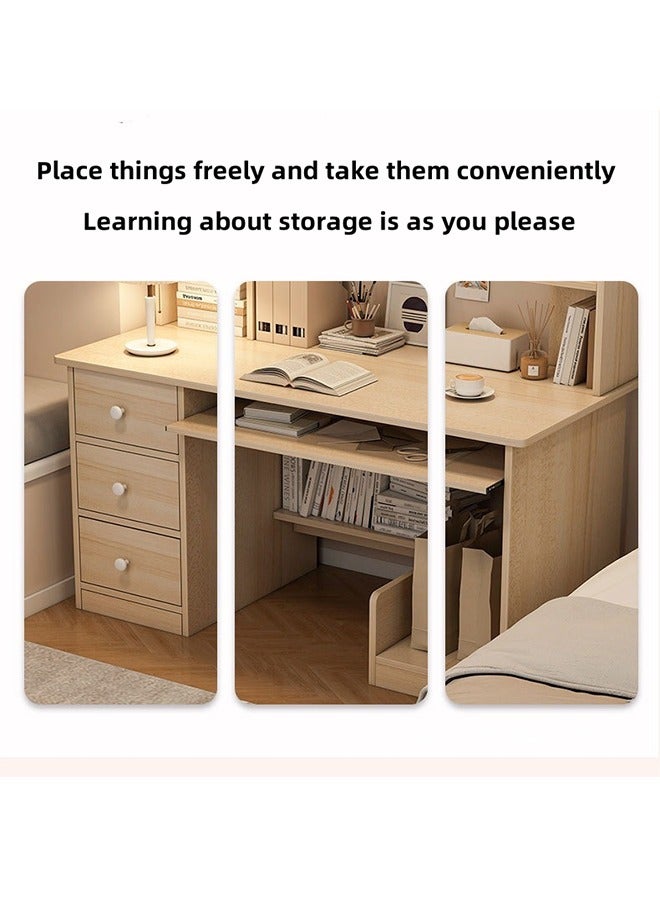 مكتب الكمبيوتر ، مكتب سطح المكتب ، مكتب المكتب المنزلي الحديث البسيط 110 سم طاولة الألعاب طاولة الكمبيوتر المحمول طاولة الكمبيوتر المحمول مع رفوف التخزين طاولة دراسة الكتابة الكبيرة للطلاب مع Bookself التجميع السهل - Image 3