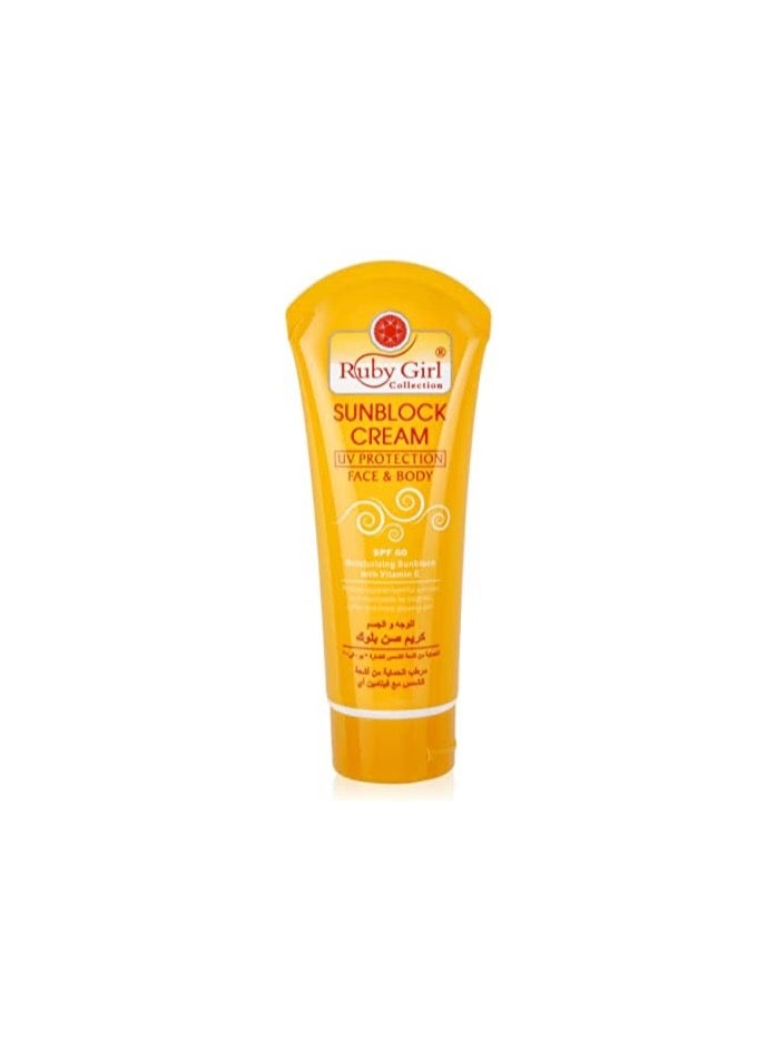 Ruby Girl Sunblock cream SPF 60 with Vitamin E for Face & Body - 170 ML - Image 2