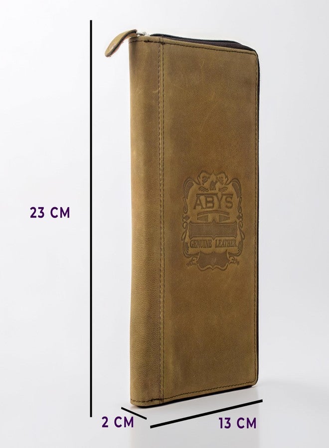 ABYS حافظة جواز سفر من الجلد البني الداكن من ABYS، مزودة بتقنية الحماية من تقنية RFID، مناسبة للرجال والنساء، وحاملة بطاقات الائتمان والخصم والصراف الآلي، وحقيبة جواز سفر نسائية، ومنظم سفر رجالي. - Image 2