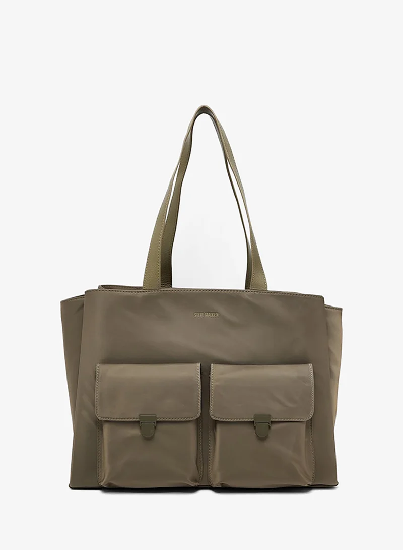 STEVE MADDEN Pocket Detail Textured Tote Bag