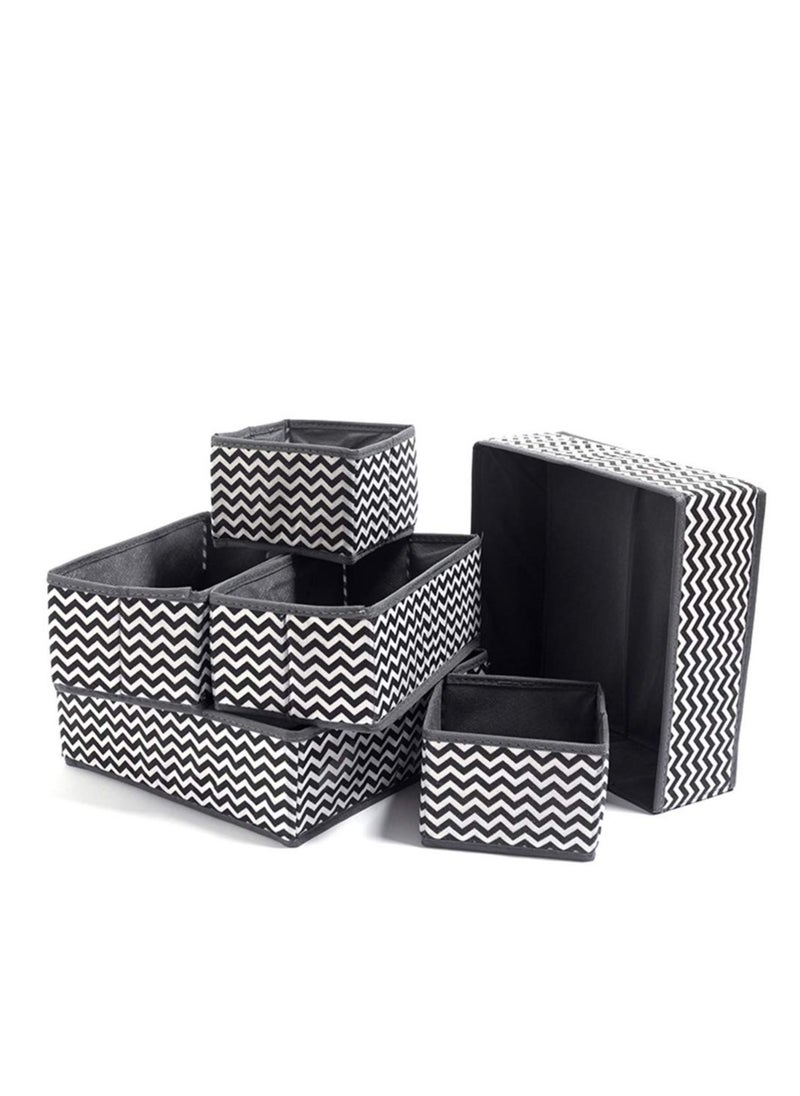 Excefore Foldable Cloth Storage Box, 6 Pcs Closet Dresser Drawer Organizer, Drawer Organizer Clothes, Sundries Storage Box, for Clothes, Socks, Scarves, Ties (Black)  - Image 1