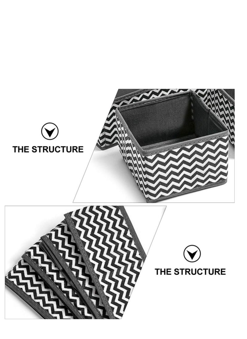Excefore Foldable Cloth Storage Box, 6 Pcs Closet Dresser Drawer Organizer, Drawer Organizer Clothes, Sundries Storage Box, for Clothes, Socks, Scarves, Ties (Black)  - Image 3