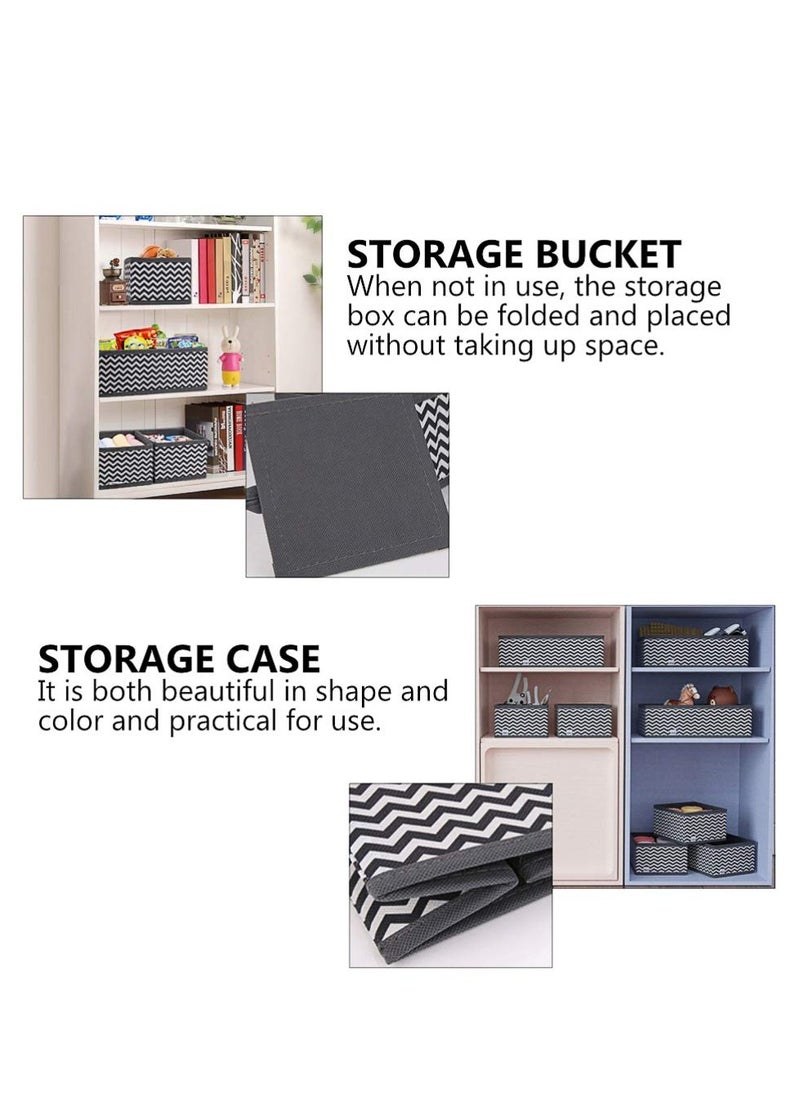Excefore Foldable Cloth Storage Box, 6 Pcs Closet Dresser Drawer Organizer, Drawer Organizer Clothes, Sundries Storage Box, for Clothes, Socks, Scarves, Ties (Black)  - Image 5