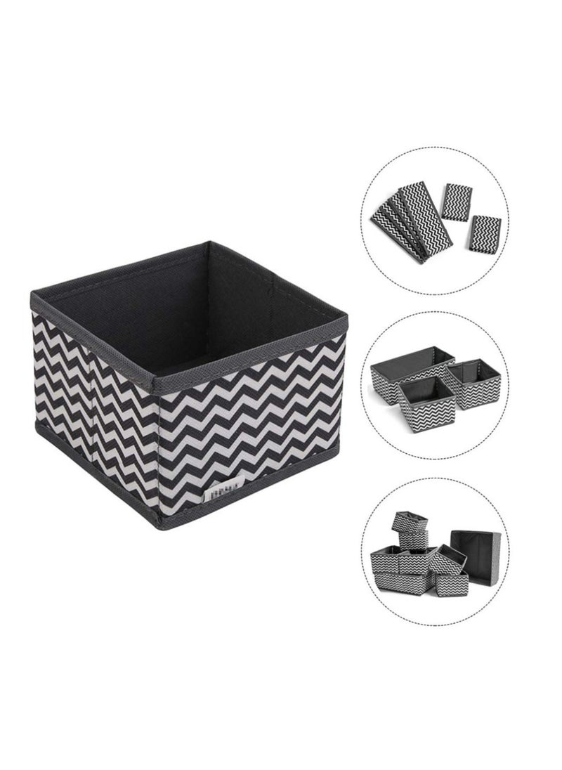 Excefore Foldable Cloth Storage Box, 6 Pcs Closet Dresser Drawer Organizer, Drawer Organizer Clothes, Sundries Storage Box, for Clothes, Socks, Scarves, Ties (Black)  - Image 4