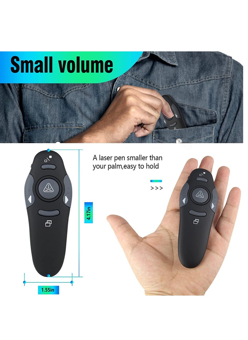 Generic - Wireless Presenter Presentation Clicker RF400 2.4GHz,Remote Control Slide Changer Presentation Clicker Red Light Pointer for Office Classroom Presentations(Battery Included) - Image 1
