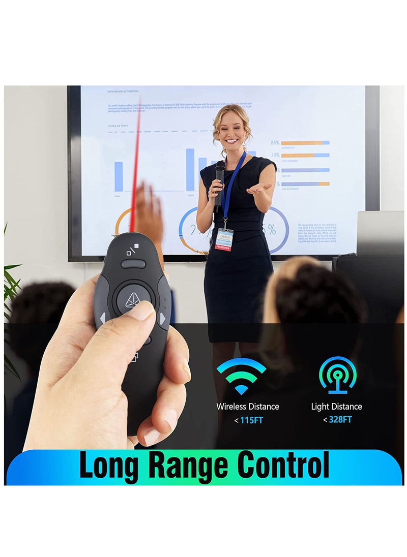 Generic - Wireless Presenter Presentation Clicker RF400 2.4GHz,Remote Control Slide Changer Presentation Clicker Red Light Pointer for Office Classroom Presentations(Battery Included) - Image 1