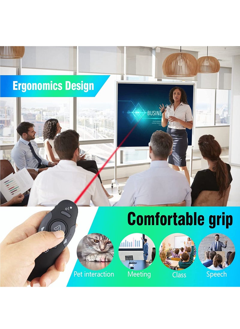 Generic - Wireless Presenter Presentation Clicker RF400 2.4GHz,Remote Control Slide Changer Presentation Clicker Red Light Pointer for Office Classroom Presentations(Battery Included) - Image 1