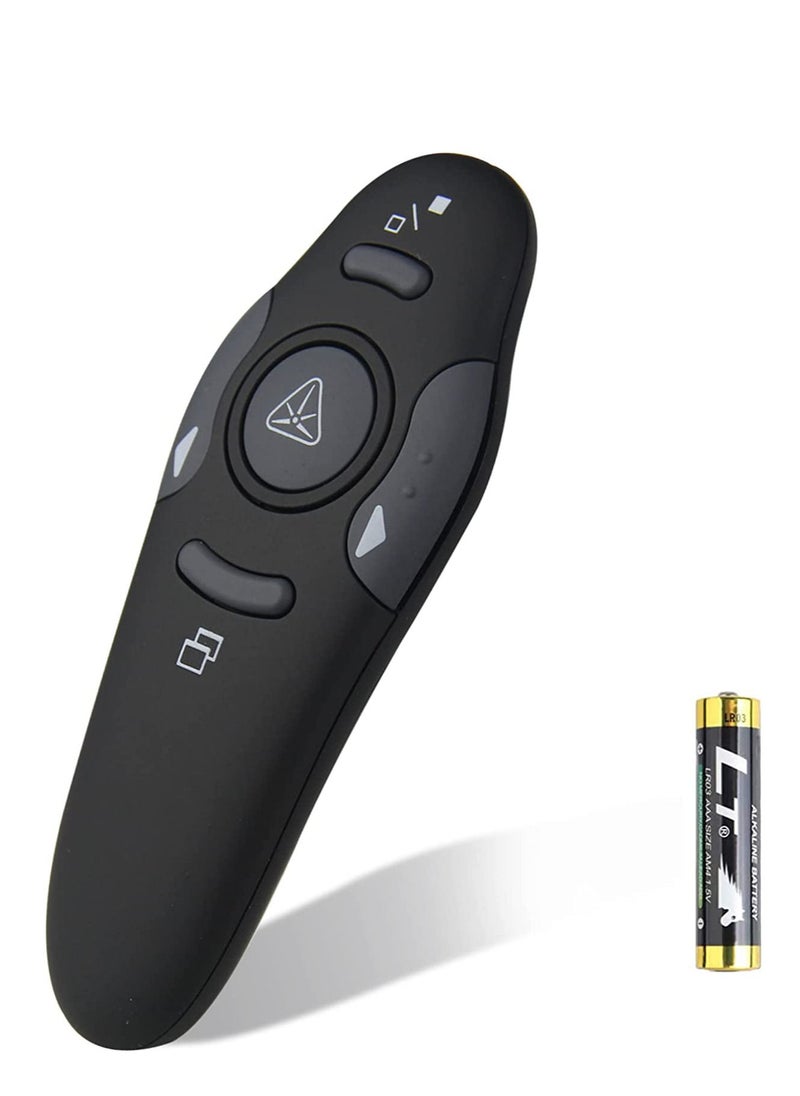 Generic - Wireless Presenter Presentation Clicker RF400 2.4GHz,Remote Control Slide Changer Presentation Clicker Red Light Pointer for Office Classroom Presentations(Battery Included) - Image 1