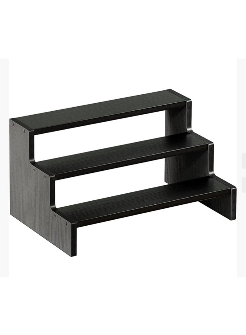 Arabest Wooden Cologne Organizer for Men, 3Tier Perfume Organizer, Mens Cologne Stand Holder Storage, Display Riser Shelf Rack for Fragrances Candles Cosmetics Cupcake Figure Spice -Black 34*22.6*18.2 cm - Image 5