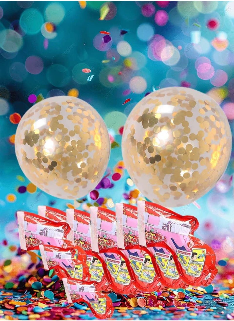Generic - 20 Pcs Inflatable Confetti Handheld Party Toys For Party Birthday Celebrations Wedding Graduation with 2pcs Glitter Balloons - Image 1