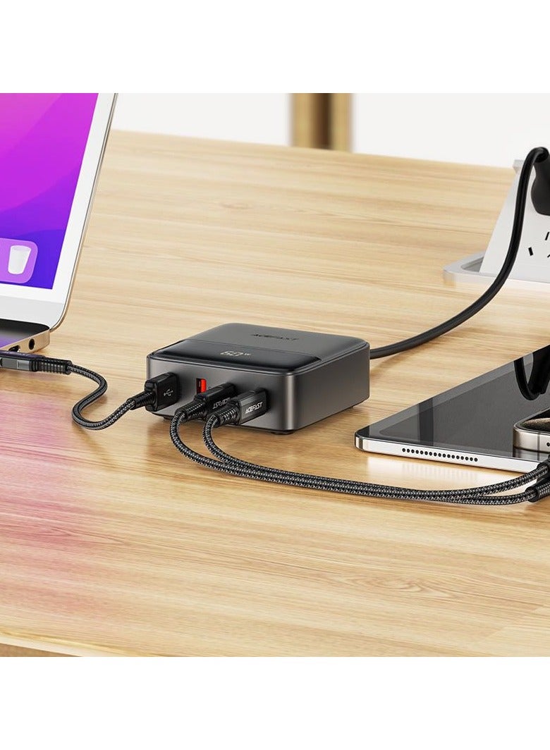 ACEFAST Desktop Power Station 65W  with LED Digital Display and 4 Power Outlets, Cable Length 1.5m (Black) - Image 5