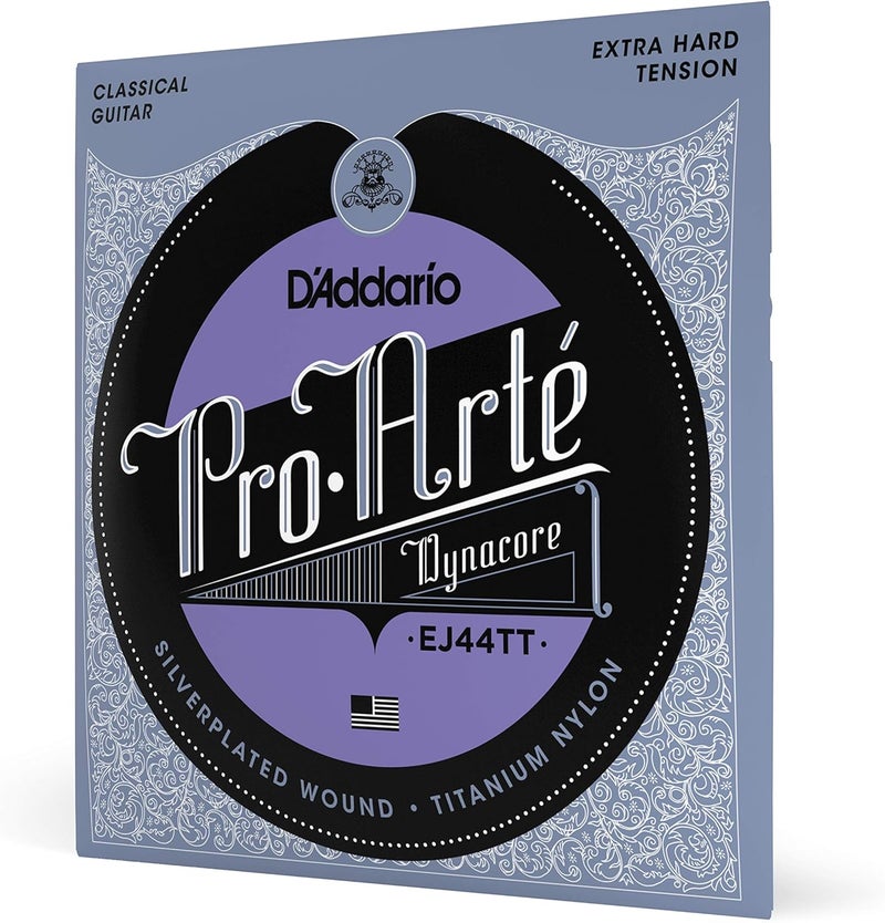 D'Addario Guitar Strings - Pro-Arte Classical Guitar Strings - EJ44TT Dynacore - Silver Plated Wrap, Composite Dynacore, Titanium Nylon Trebles - Extra Hard Tension, 1-Pack - Image 1