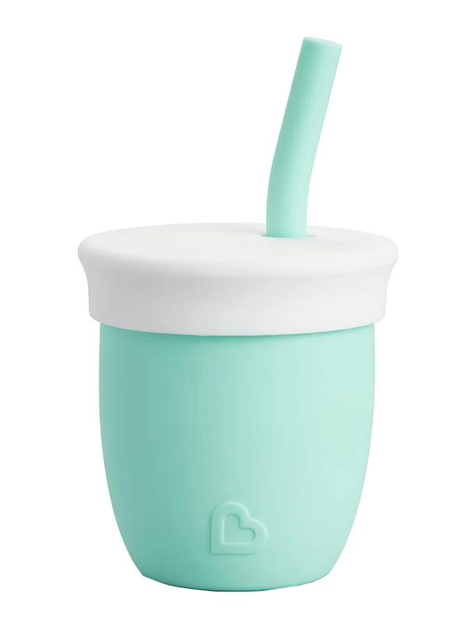 Munchkin C'est Silicone Open Training Cup With Straw, 6 Months, 120Ml, Mint