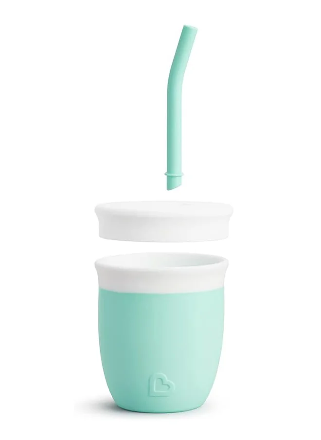 Munchkin C'est Silicone Open Training Cup With Straw, 6 Months, 120Ml, Mint