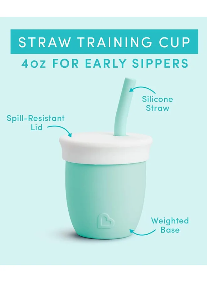 Munchkin C'est Silicone Open Training Cup With Straw, 6 Months, 120Ml, Mint