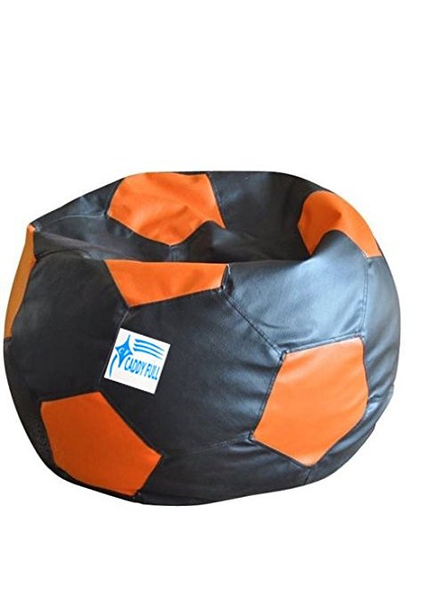 caddyFull caddyFull XXXL Football Bean Bag Without Beans Black and Orange 