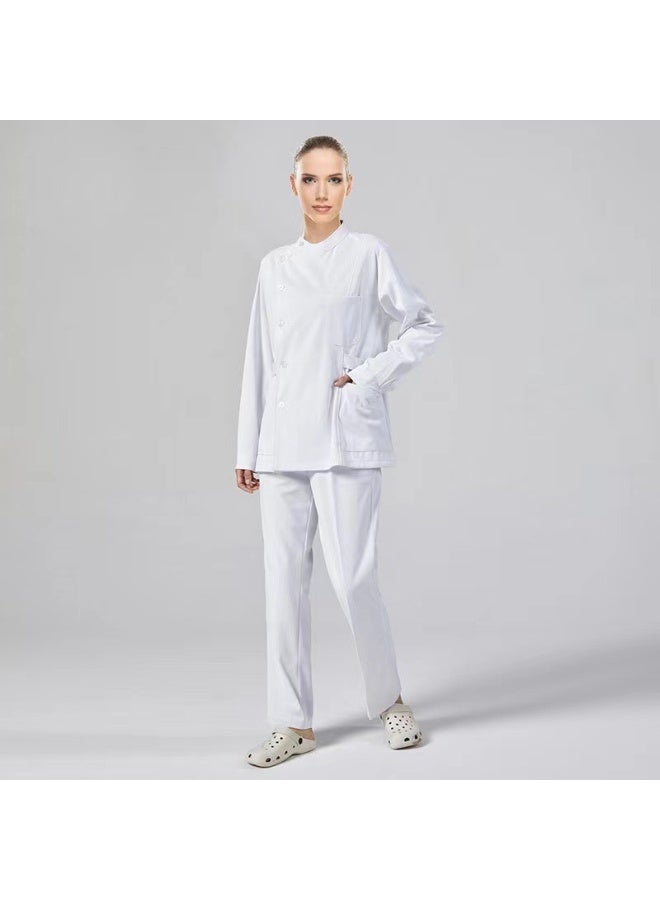 NIBEMINENT Lab Coat Doctor Uniform for Women Outwear Medical Clothing Long Sleeve Scrubs  Nurse Uniforms Beauty Salon workwear - Image 1