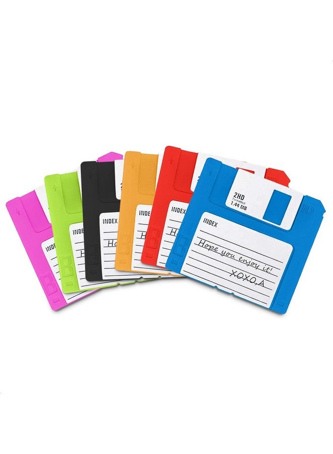 DIMROM Floppy Disk Coasters for Coffee Table Decor - Silicone Coasters Set of 6 Pcs Coffee Bar Coasters for Drinks Cute Desk Accessories Nostalgia Coaster for Desk - Coffee Cup Holder Coasters - Image 1